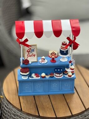 Patriotic Dessert Stand Home Accent - Red White & Blue